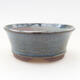 Ceramic bonsai bowl 9 x 9 x 3.5 cm, color blue - 1/3