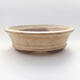 Ceramic bonsai bowl 10 x 10 x 3 cm, beige color - 1/3