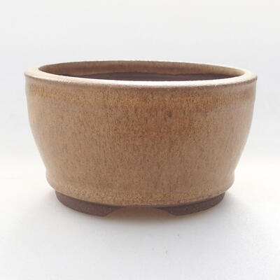 Ceramic bonsai bowl 8 x 8 x 4.5 cm, beige color - 1