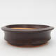 Ceramic bonsai bowl 10.5 x 10.5 x 3 cm, color brown - 1/3