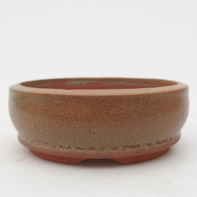 Ceramic bonsai bowl 9 x 9 x 3 cm, color brown - 1