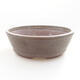 Ceramic bonsai bowl 9.5 x 9.5 x 3 cm, brown color - 1/3