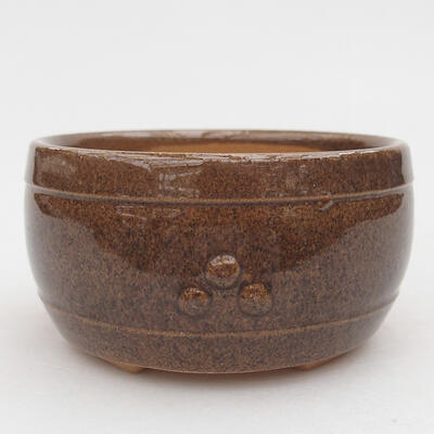 Ceramic bonsai bowl 9 x 9 x 4.5 cm, color brown - 1