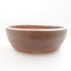 Ceramic bonsai bowl 9.5 x 9.5 x 3.5 cm, brown color - 1/3