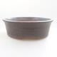 Ceramic bonsai bowl 10 x 10 x 3 cm, brown color - 1/3