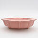Ceramic bonsai bowl 18 x 18 x 5 cm, color pink - 1/3