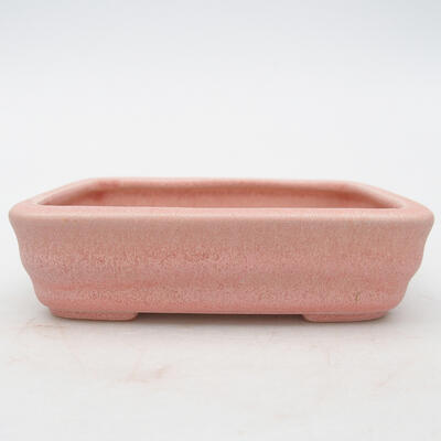 Ceramic bonsai bowl 11 x 8.5 x 3 cm, color pink - 1