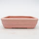 Ceramic bonsai bowl 11 x 8.5 x 3 cm, color pink - 1/3