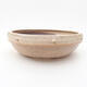 Ceramic bonsai bowl 17.5 x 17.5 x 5.5 cm, beige color - 1/4