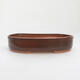 Ceramic bonsai bowl 15.5 x 10.5 x 3 cm, brown color - 1/3