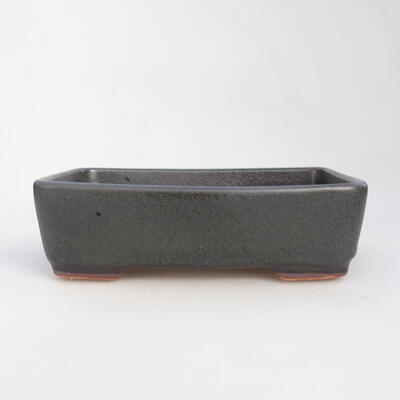 Ceramic bonsai bowl 17.5 x 13.5 x 5 cm, gray color - 1