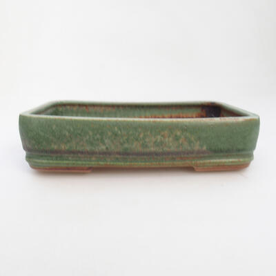 Ceramic bonsai bowl 17 x 12.5 x 3.5 cm, color green - 1