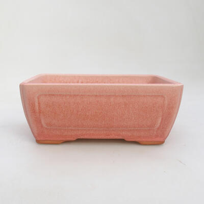 Ceramic bonsai bowl 15 x 11.5 x 6 cm, color pink - 1