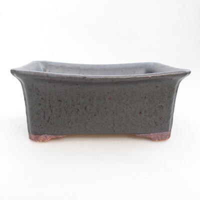Ceramic bonsai bowl 17.5 x 14.5 x 7 cm, gray color - 1