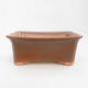 Ceramic bonsai bowl 17.5 x 14.5 x 7 cm, brown color - 1/3