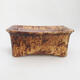 Ceramic bonsai bowl 17.5 x 14.5 x 7 cm, color brown-yellow - 1/3