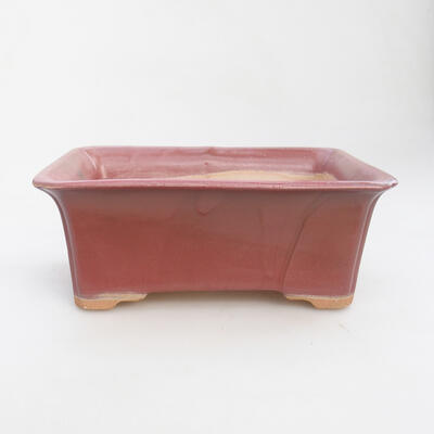 Ceramic bonsai bowl 17.5 x 14.5 x 7 cm, color pink - 1