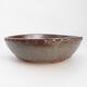Ceramic bonsai bowl 17 x 17 x 5 cm, color gray - 1/3