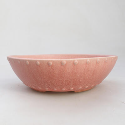 Ceramic bonsai bowl 17 x 17 x 4.5 cm, color pink - 1
