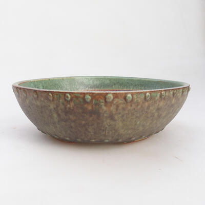 Ceramic bonsai bowl 17 x 17 x 4.5 cm, color green - 1