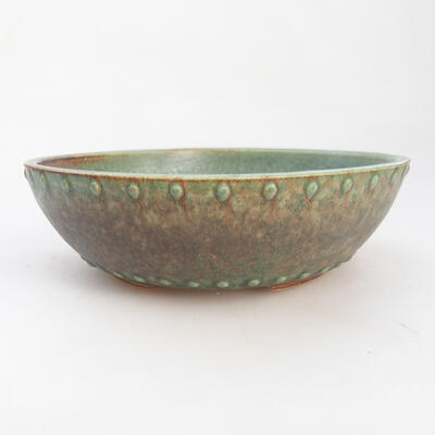 Ceramic bonsai bowl 17 x 17 x 5 cm, color green - 1