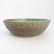 Ceramic bonsai bowl 17 x 17 x 5 cm, color green - 1/3
