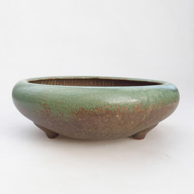 Ceramic bonsai bowl 19 x 19 x 7 cm, color green - 1