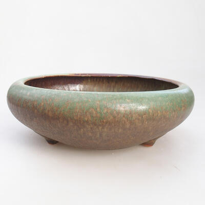 Ceramic bonsai bowl 19 x 19 x 7 cm, color green - 1
