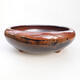 Ceramic bonsai bowl 19 x 19 x 7 cm, color brown - 1/3