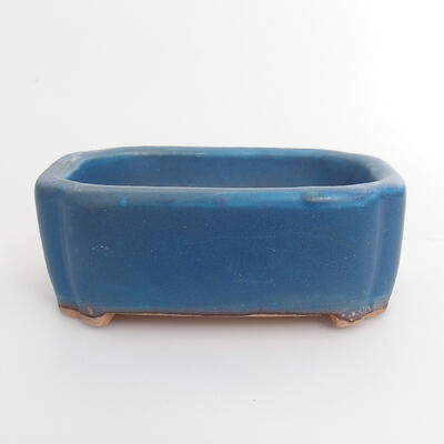 Ceramic bonsai bowl 10 x 8 x 3.5 cm, color blue - 1