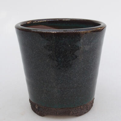 Ceramic bonsai bowl 9.5 x 9.5 x 9 cm, color green - 1
