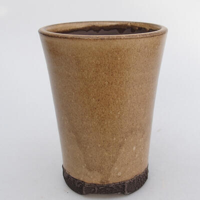 Ceramic bonsai bowl 9.5 x 9.5 x 12.5 cm, color brown - 1