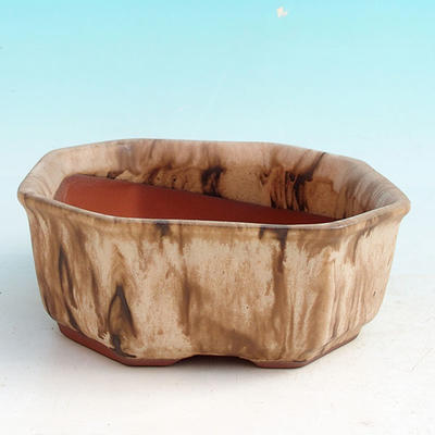 Ceramic bonsai bowl H 13 - 11,5 x 11,5 x 4,5 cm, beige - 11.5 x 11.5 x 4.5 cm - 1