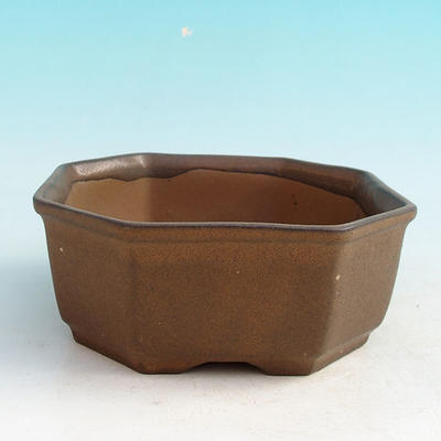 Ceramic bonsai bowl H 13 - 11,5 x 11,5 x 4,5 cm, brown - 11.5 x 11.5 x 4.5 cm - 1