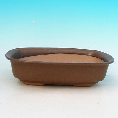 Ceramic bonsai bowl H 02 - 19 x 13,5 x 5 cm, brown - 19 x 13.5 x 5 cm - 1