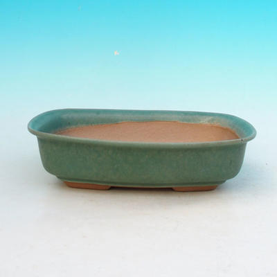 Ceramic bonsai bowl H 02 - 19 x 13,5 x 5 cm, green - 19 x 13.5 x 5 cm - 1