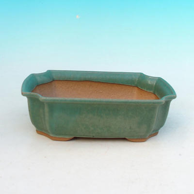 Ceramic bonsai bowl H 03 - 16,5 x 11,5 x 5 cm, green - 16.5 x 11.5 x 5 cm - 1