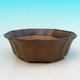 Ceramic bonsai bowl H 06 - 14,5 x 14,5 x 4,5 cm, brown - 14.5 x 14.5 x 4.5 cm - 1/3