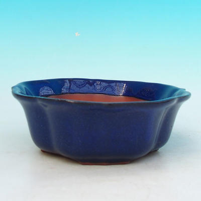 Ceramic bonsai bowl H 06 - 14,5 x 14,5 x 4,5 cm, blue - 14.5 x 14.5 x 4.5 cm - 1