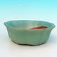 Ceramic bonsai bowl H 06 - 14,5 x 14,5 x 4,5 cm, green - 14.5 x 14.5 x 4.5 cm - 1/3