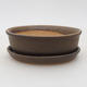 Bonsai bowl, tray H04 - bowl 10 x 7,5 x 3,5 cm, tray 10 x 7,5 x 1 cm - 1/4