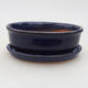 Bonsai bowl, tray H04 - bowl 10 x 7,5 x 3,5 cm, tray 10 x 7,5 x 1 cm - 1/3