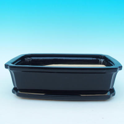 Bonsai pot  and tray of water  H07, black matt - 1