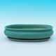 Bonsai bowl tray H15 - bowl 26,5 x 17 x 6 cm, tray 24,5 x 15 x 1,5 cm, green  - 1/3