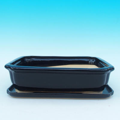 bonsai bowl and tray of water H 20, black  glossymatt - 1