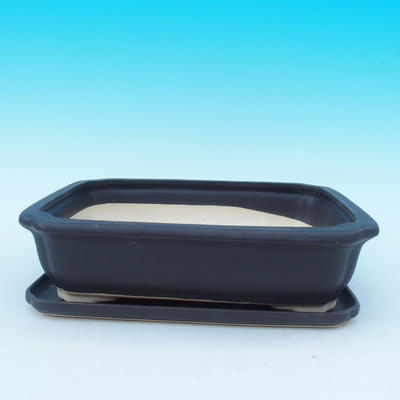 bonsai bowl and tray of water H 20, black matt - 1