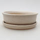 Bonsai bowl, tray H04 - bowl 10 x 7,5 x 3,5 cm, tray 10 x 7,5 x 1 cm - 1/3