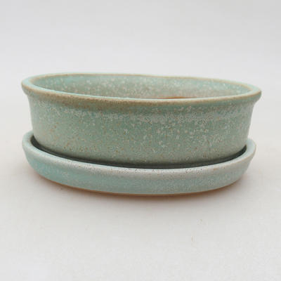 Bonsai bowl, tray H04 - bowl 10 x 7,5 x 3,5 cm, tray 10 x 7,5 x 1 cm - 1