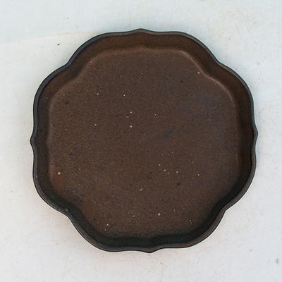 Bonsai water tray H 06 - 13,5 x 13,5 x 1,5 cm, brown - 13.5 x 13.5 x 1.5 cm - 1