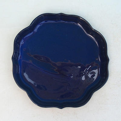 Bonsai water tray H 06 - 13,5 x 13,5 x 1,5 cm, blue - 13.5 x 13.5 x 1.5 cm - 1